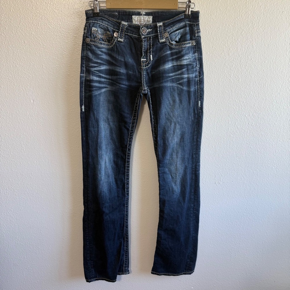 Big Star Maddie Boot Size 27 Long Dark Wash Jeans Western Country Cowgirl